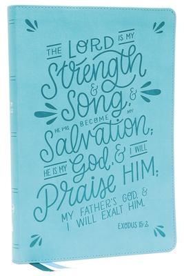 Nkjv, Thinline Bible, Verse Art Cover Collection, Leathersoft, Teal, Red Letter, Comfort Print: Holy Bible, New King James Version