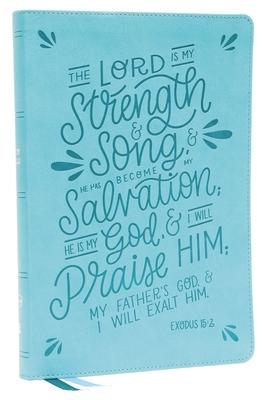 Nkjv, Thinline Bible, Verse Art Cover Collection, Leathersoft, Teal, Red Letter, Thumb Indexed, Comfort Print: Holy Bible, New King James Version