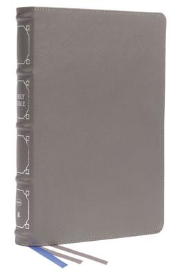 Nkjv, Reference Bible, Classic Verse-By-Verse, Center-Column, Genuine Leather, Gray, Red Letter, Comfort Print: Holy Bible, New King James Version