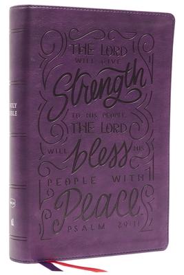 Nkjv, Giant Print Center-Column Reference Bible, Verse Art Cover Collection, Leathersoft, Purple, Red Letter, Comfort Print: Holy Bible, New King Jame