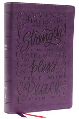 Nkjv, Giant Print Center-Column Reference Bible, Verse Art Cover Collection, Leathersoft, Purple, Thumb Indexed, Red Letter, Comfort Print: Holy Bible