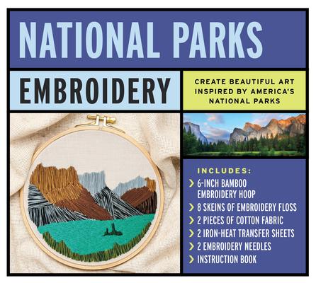 National Parks Embroidery Kit: Create Beautiful Art Inspired by America's National Parks - Includes: 6-Inch Bamboo Embroider Hoop, 8 Skeins of Embroi