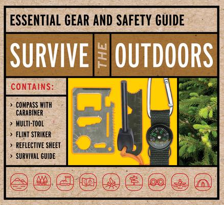 Survive the Outdoors Kit: Essential Gear and Safety Guide - Contains: Compass with Carabiner, Multi-Tool, Flint Striker, Reflective Sheet, Survi