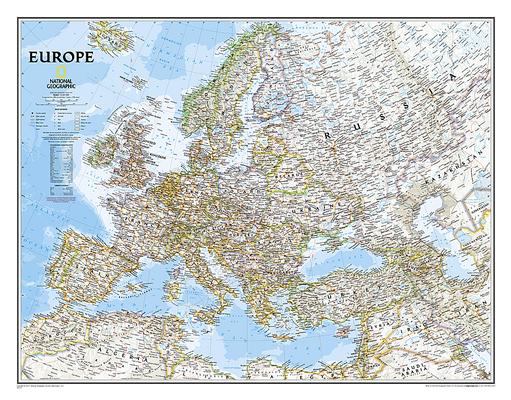 National Geographic Europe Wall Map - Classic (30.5 X 23.75 In)