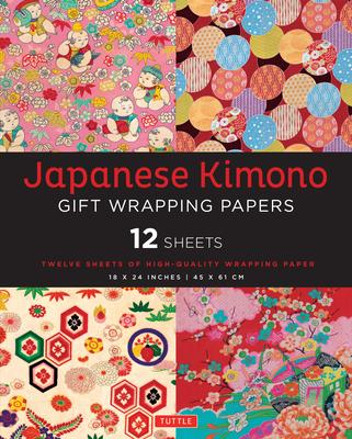 Japanese Kimono Gift Wrapping Papers - 12 Sheets: 18 X 24 Inch (45 X 61 CM) Wrapping Paper