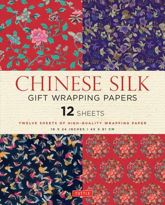 Chinese Silk Gift Wrapping Papers - 12 Sheets: 18 X 24 Inch (45 X 61 CM) Wrapping Paper