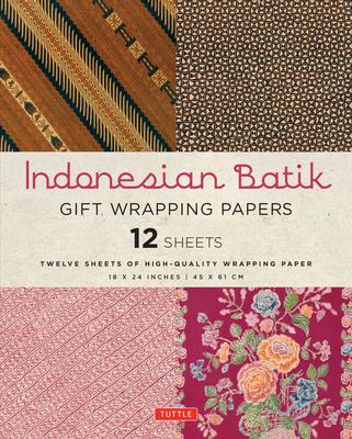 Indonesian Batik Gift Wrapping Papers - 12 Sheets: 18 X 24 Inch (45 X 61 CM) Wrapping Paper