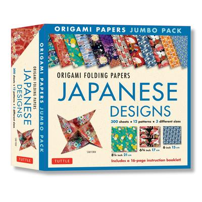 Origami Folding Papers Jumbo Pack: Japanese Designs: 300 Origami Papers in 3 Sizes (6 Inch; 6 3/4 Inch and 8 1/4 Inch) and a 16-Page Instructional Ori