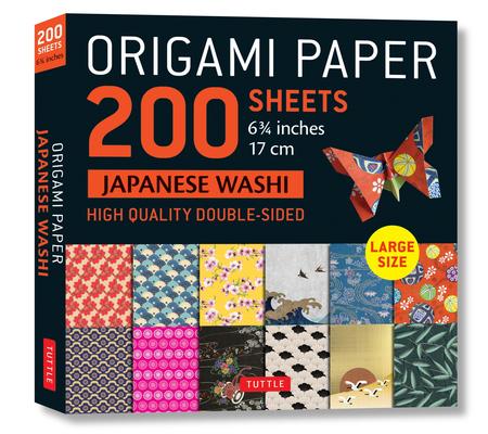 Origami Paper 200 Sheet Japanese Washi Patterns 6 3/4 17 CM: Double Sided Origami Sheets with 12 Different Patterns (Instructions for 6 Projects Inclu