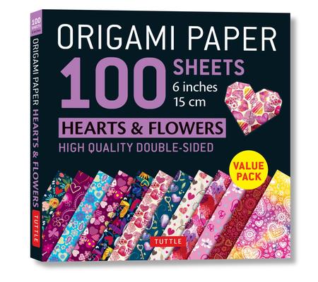 Origami Paper 100 Sheets Hearts & Flowers 6 (15 CM): Tuttle Origami Paper: Double-Sided Origami Sheets Printed with 12 Different Patterns: Instruction