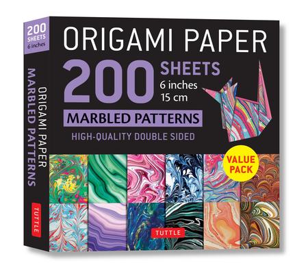 Origami Paper 200 Sheets Marbled Patterns 6 (15 CM): Tuttle Origami Paper: Double Sided Origami Sheets Printed with 12 Different Patterns (Instruction