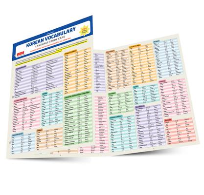 Korean Vocabulary Language Study Card: Essential Words and Phrases Required for the Topik Test (Includes Online Audio)