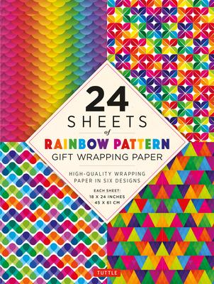 Rainbow Patterns Gift Wrapping Paper - 24 Sheets: 18 X 24 (45 X 61 CM) Wrapping Paper