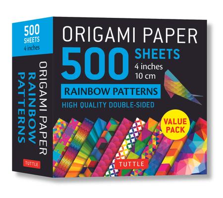 Origami Paper 500 Sheets Rainbow Patterns 4 (10 CM): Double-Sided Origami Sheets Printed with 12 Different Colorful Patterns