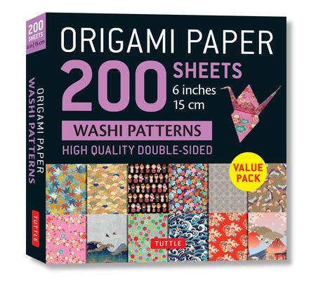 Origami Paper 200 Sheets Washi Patterns 6 (15 CM): Tuttle Origami Paper: Double Sided Origami Sheets Printed with 12 Different Designs (Instructions f