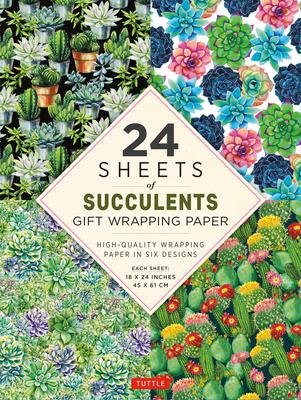 Succulents Gift Wrapping Paper - 24 Sheets: 18 X 24 (45 X 61 CM) Wrapping Paper