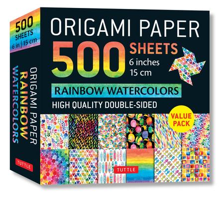 Origami Paper 500 Sheets Rainbow Watercolors 6 (15 CM): Tuttle Origami Paper: Double-Sided Origami Sheets Printed with 12 Different Designs (Instructi