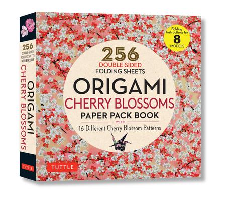 Origami Cherry Blossoms Paper Pack Book: 256 Double-Sided Folding Sheets with 16 Different Cherry Blossom Patterns with Solid Colors on the Back (Incl