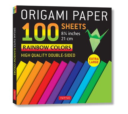 Origami Paper 100 Sheets Rainbow Colors 8 1/4 (21 CM): Extra Large Double-Sided Origami Sheets Printed with 12 Different Color Combinations (Instructi