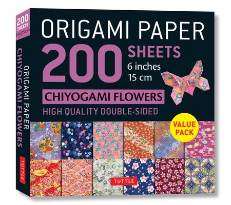 Origami Paper 200 Sheets Chiyogami Flowers 6 (15 CM): Tuttle Origami Paper: Double Sided Origami Sheets Printed with 12 Different Designs (Instruction