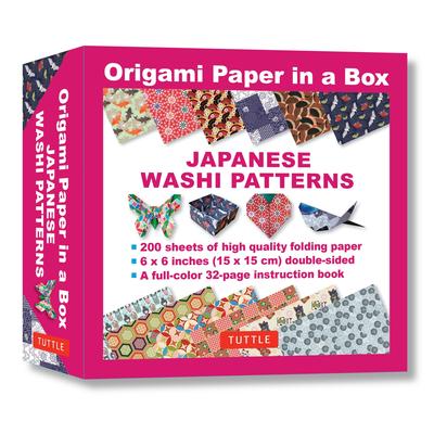 Origami Paper in a Box - Japanese Washi Patterns: 200 Sheets of Tuttle Origami Paper: 6x6 Inch Origami Paper Printed with 12 Different Patterns: 32-Pa