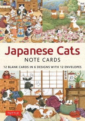 Japanese Cats - 12 Blank Note Cards: In 6 Original Illustrations by Setsu Broderick with 12 Envelopes in a Keepsake Box