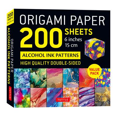 Origami Paper 200 Sheets Alcohol Ink Patterns 6 (15 CM): Tuttle Origami Paper: Double-Sided Origami Sheets Printed with 12 Designs (Instructions for 5