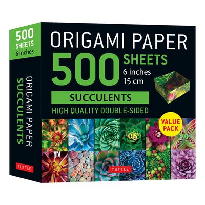 Origami Paper 500 Sheets Succulents 6 (15 CM): Tuttle Origami Paper: Double-Sided Origami Sheets with 12 Different Photographs (Instructions for 6 Pro