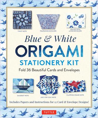 Blue & White Origami Stationery Kit: Fold 36 Beautiful Cards and Envelopes: Includes Papers and Instructions for 12 Origami Note Projects Subscription