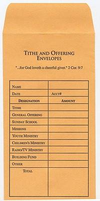 Tithe and Offering Envelope (Bill-Sized): 2 Corinthians 9:7 (Kjv)