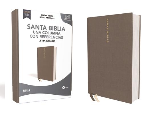 Nbla, Santa Biblia, Una Columna Con Referencias, Letra Grande, Tapa Dura/Tela, Gris, Palabras de Jess En Rojo, Comfort Print