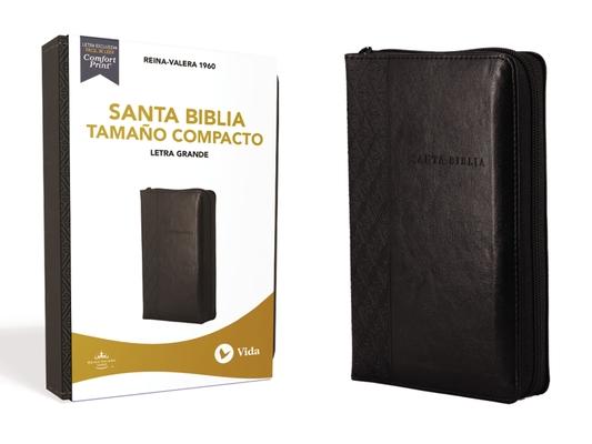 Rvr60 Santa Biblia, Letra Grande, Tamao Compacto, Leathersoft, Negro, Edicin Letra Roja Con Cierre