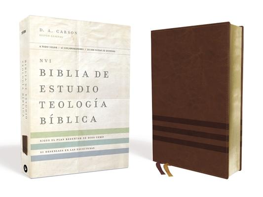 Nvi, Biblia de Estudio Teologa Bblica, Interior a Cuatro Colores, Leathersoft, Caf: Sigue El Plan Redentor de Dios Como Se Desenlaza En Las Escritu