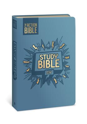 The Action Bible Study Bible Esv, Leathersoft, Blue, Full Color Subscription