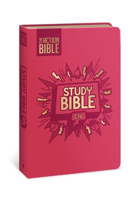 The Action Bible Study Bible Esv, Leathersoft, Pink, Full Color Subscription