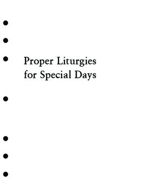 Holy Eucharist Proper Liturgies for Special Days Inserts