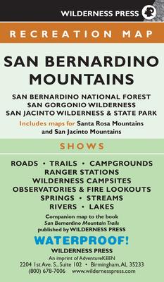 Map San Bernardino Mountains: San Bernardino National Forest/San Gorgonio Wilderness/San Jacinto Wilderness and State Park