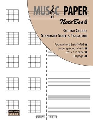 MUSIC PAPER NoteBook - Guitar Chord, Standard Staff & Tablature