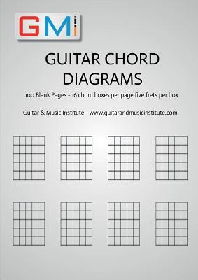 Guitar Chord Diagrams: 100 Pages - 16 chord boxes per page five frets per box