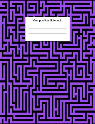 Composition Notebook: College Ruled Composition Book Purple Cover Abstract Maze Pattern