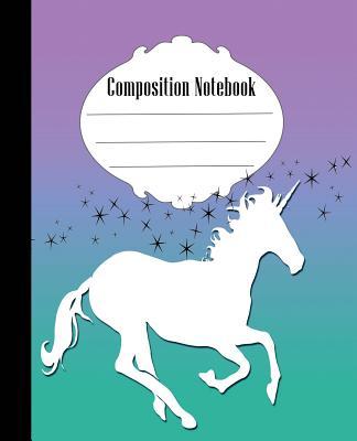 Composition Notebook: Pretty Stars and Unicorn Composition Notebook Wide Ruled 7.5 x 9.25 in, 100 pages book for kids, teens, school, studen