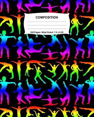 Composition Notebook: Gymnastics Rainbow Neon Notebook Wide Ruled 100 Pages 7.5 x 9.25