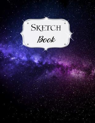 Sketch Book: Galaxy Sketchbook Scetchpad for Drawing or Doodling Notebook Pad for Creative Artists #8 Black Purple