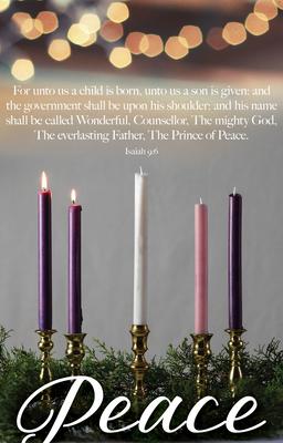 Advent Bulletin: Peace (Package of 100): Isaiah 9:6 (Kjv)