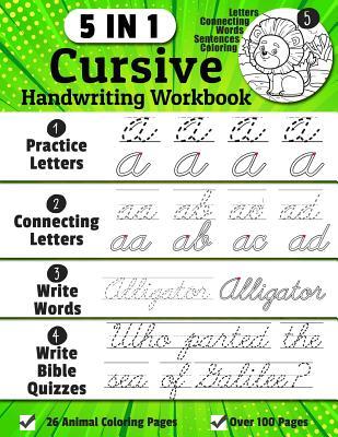 Cursive Handwriting Workbook: 5-in-1 Cursive Handwriting Practice Books Beginning to Master For Kids: Tracing Letters, Connecting Cursive Letters, W