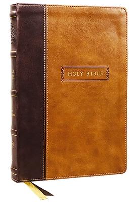 KJV Holy Bible with Apocrypha and 73,000 Center-Column Cross References, Brown Leathersoft, Red Letter, Comfort Print (Thumb Indexed): King James Vers