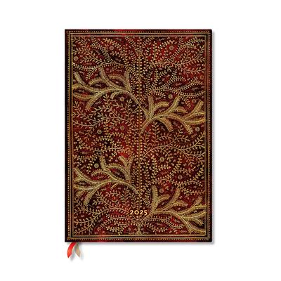 Paperblanks 2025 Weekly Planner Wildwood Tree of Life 12-Month Grande Vertical Elastic Band 160 Pg 100 GSM