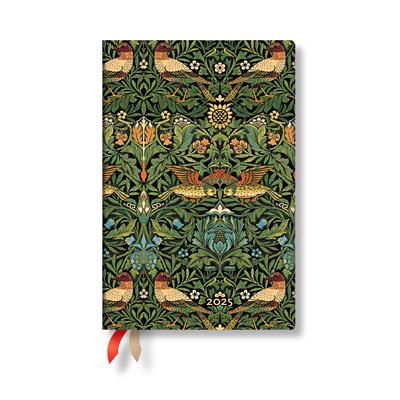 Paperblanks 2025 Weekly Planner Morris Birds William Morris 12-Month Flexis Mini Horizontal Elastic Band 176 Pg 100 GSM