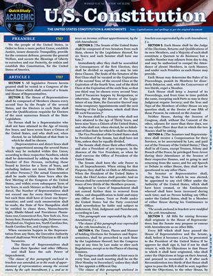 U.S. Constitution: A Quickstudy Laminated Reference Guide