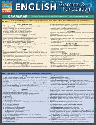 English Grammar & Punctuation: A Quickstudy Laminated Reference Guide